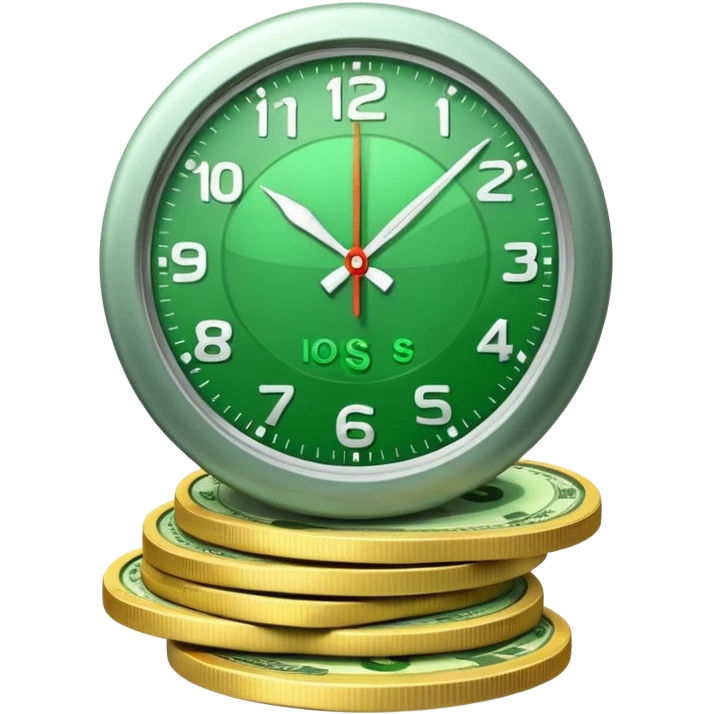 money and clock emoji