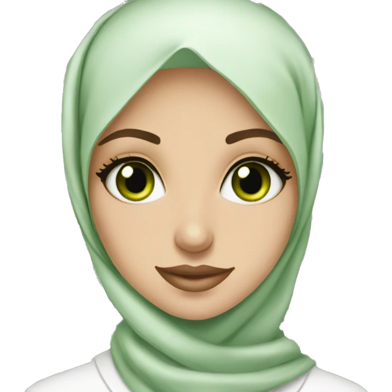 A pharmacist :hijabi fair skinned women with green eyes  emoji