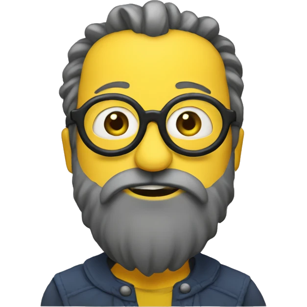 Un minion chauve avec une barbe emoji
