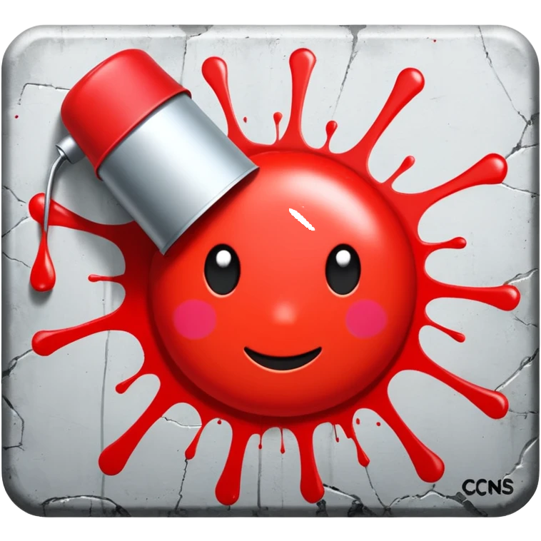 Сделай красное граффити "CNS" emoji