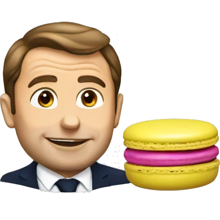 Macron qui mange un macaron emoji