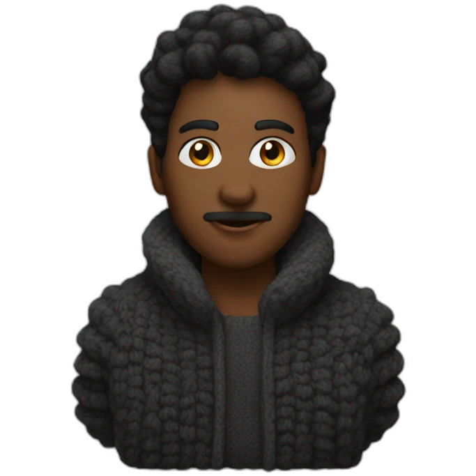 a black blastava in wool emoji