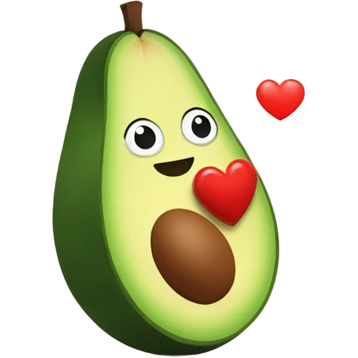 Avocado holding heart emoji