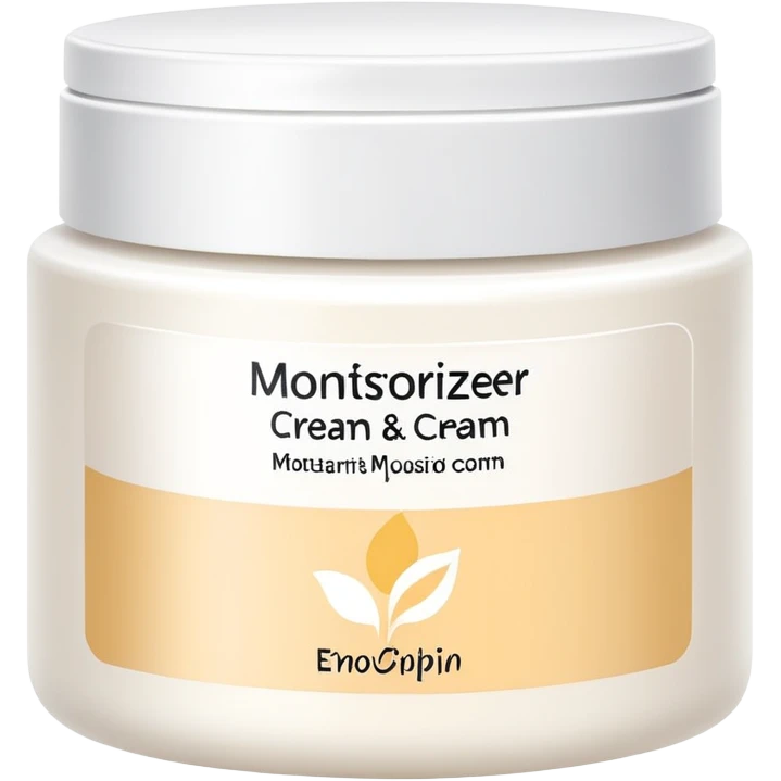 body moisturizer cream pot with label emoji