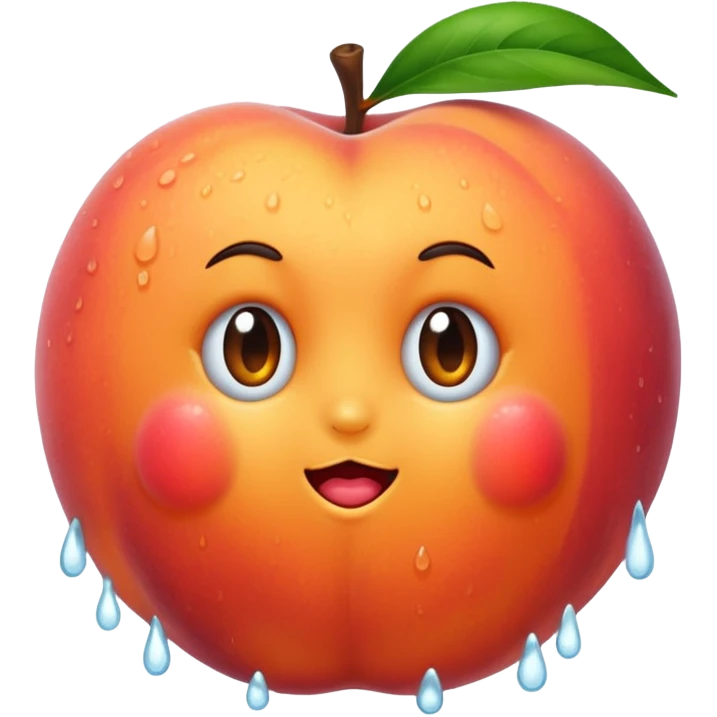 Wet peach emoji