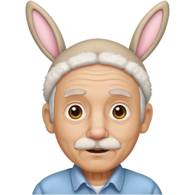 old man with bunny ears emoji