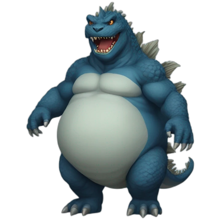 Godzilla obesity blue emoji
