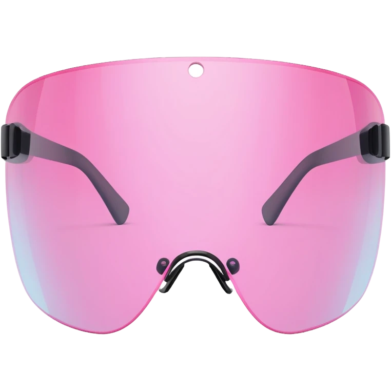 pink tinted shield visor glasses, frameless Y2K style, one continuous lens emoji