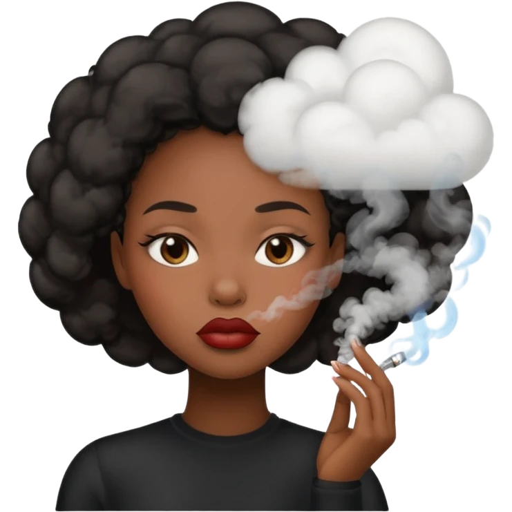 Black girl smoking  emoji
