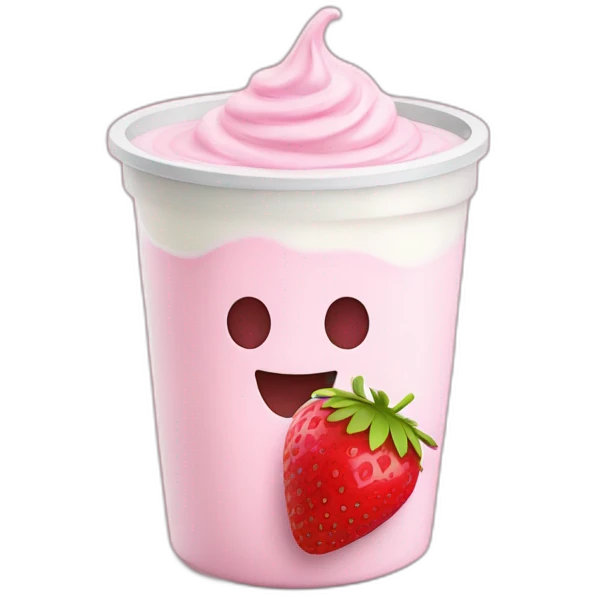 strawberry and yogurt emoji