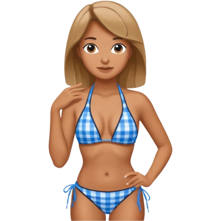biquini xadrez azul emoji
