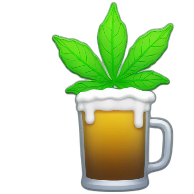 Weed beer rgb Neon ai emoji