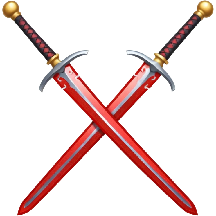 glitter red two sword emoji