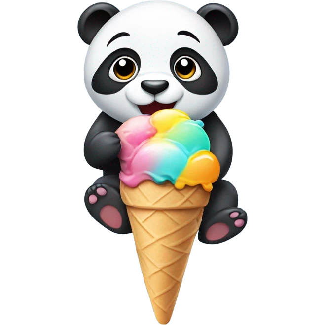 Panda eating ice cream emoji