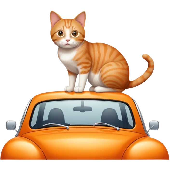a cat on top of a car emoji