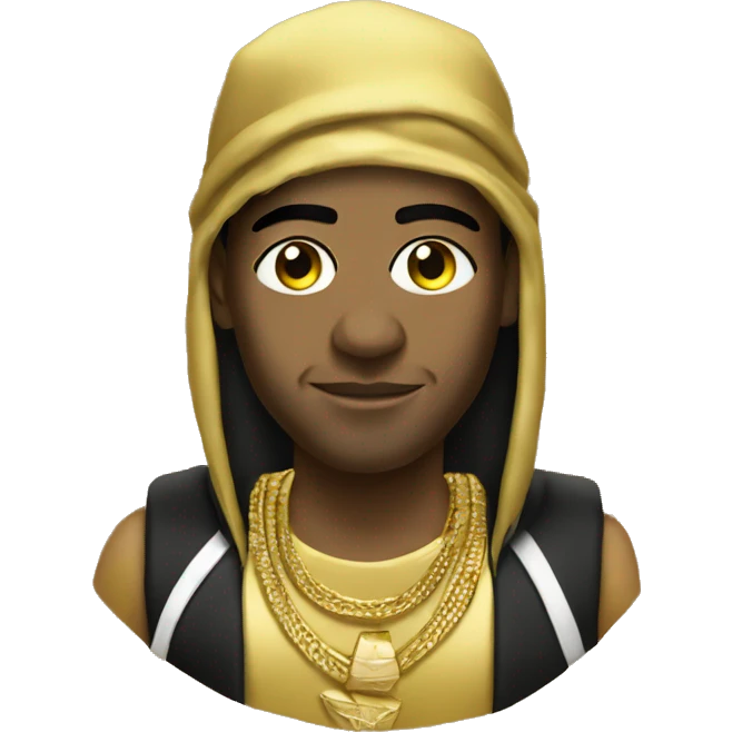 Egyptian rapper in gold emoji