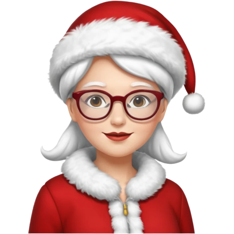female santa claus wearing glasses emoji