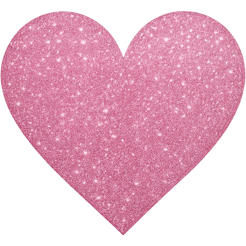 heart with a pink glitter overlay, clean digital illustration, no background emoji