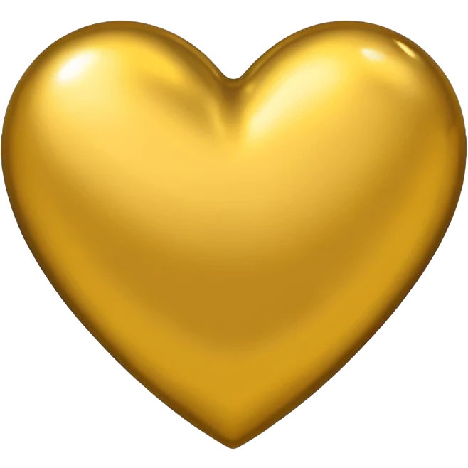 yellow heart with metallic gold finish emoji