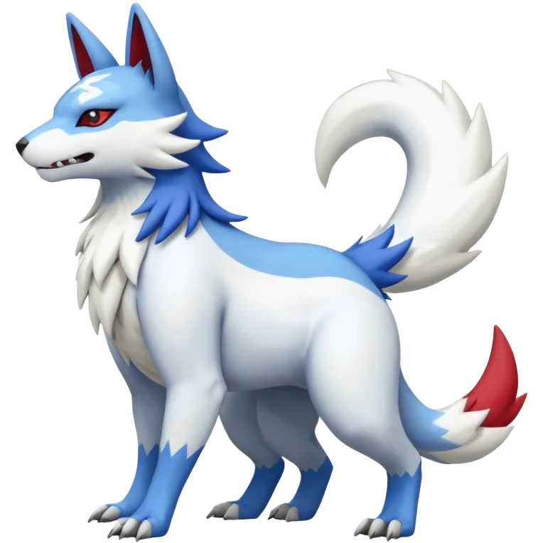 Garurumon-Linoone-Renamon-Zangoose-fusion-hybrid-creature (full body) emoji