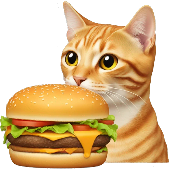 Cat eating a burger  emoji