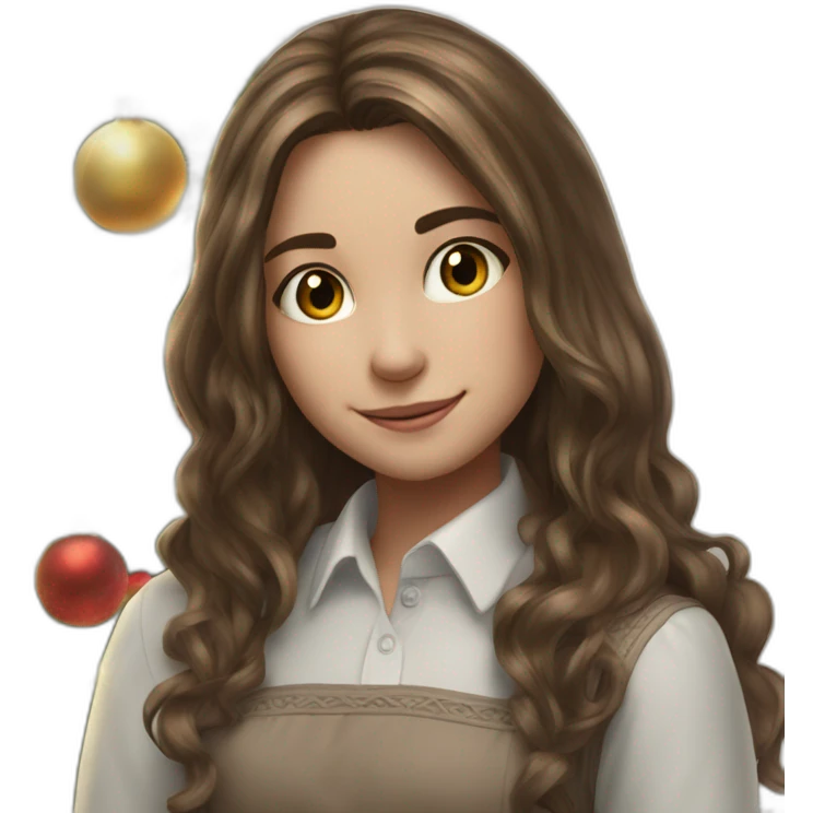 happy girl in christmas dress emoji