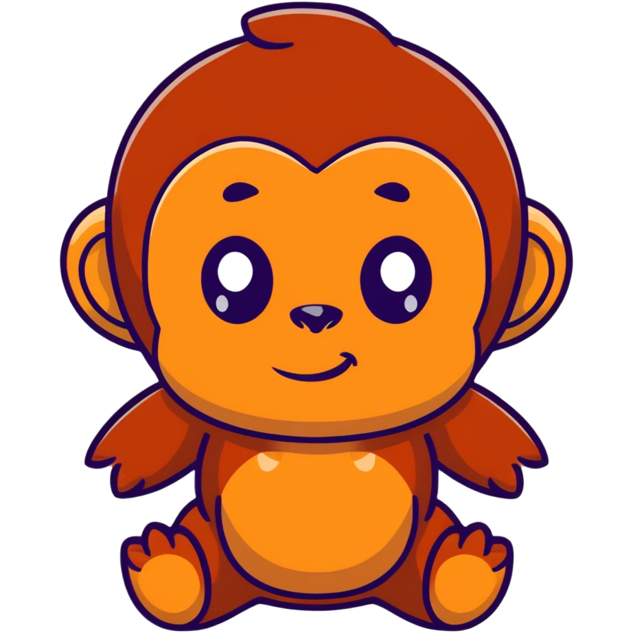 baby orangutan with big eyes emoji