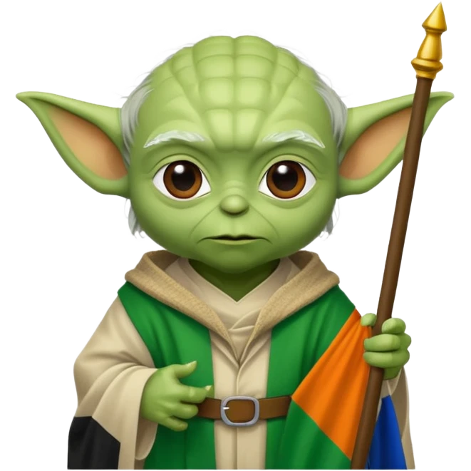 Yoda with an Irish flag in the background emoji