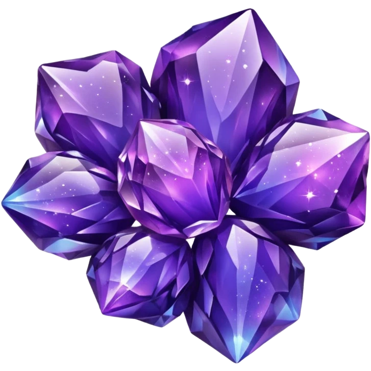 glossy purple glass nebula crystal clusters emoji