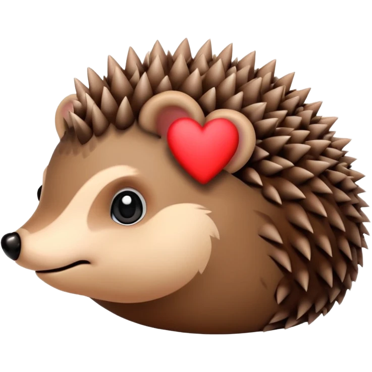 Hedgehog with love emoji
