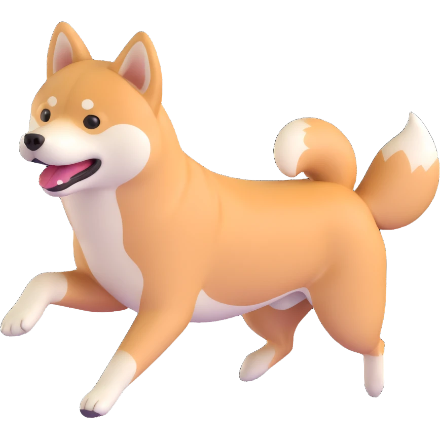shiba inu running emoji