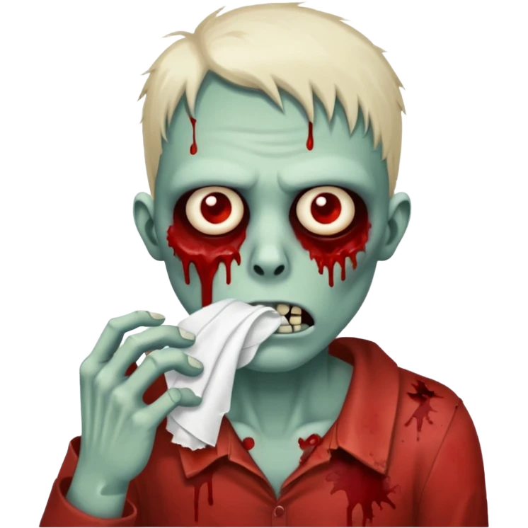 zombie holding tissue to nose emoji