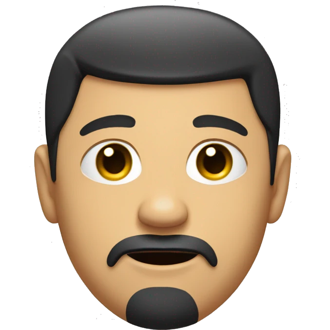 A man with a goatee and as black hair buzz cut inside of a toilet with only his head and neck poking out emoji