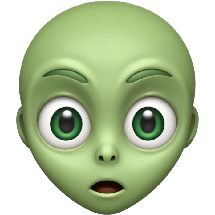 Alien looking shocked emoji