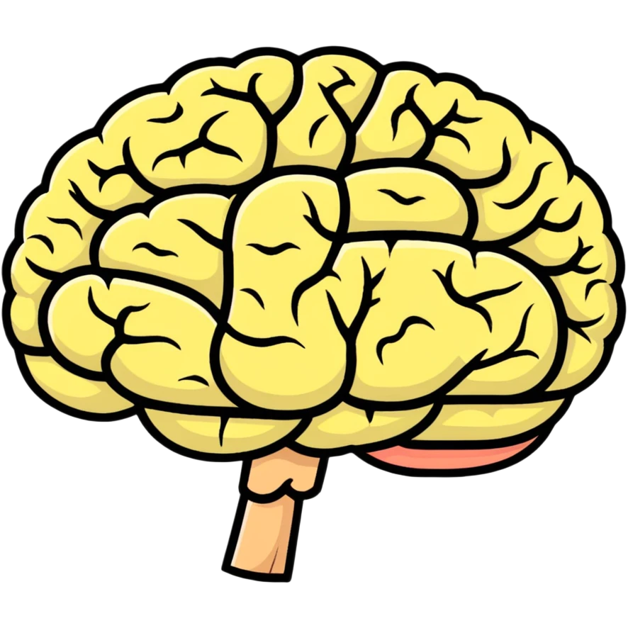 colorful cartoon brain emoji