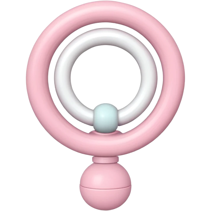 Light pink and white rattle toy emoji