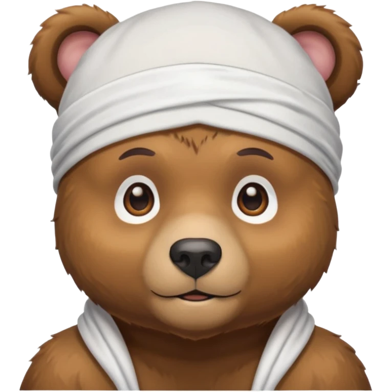 Сделай лицо медведя в белой дюраге emoji