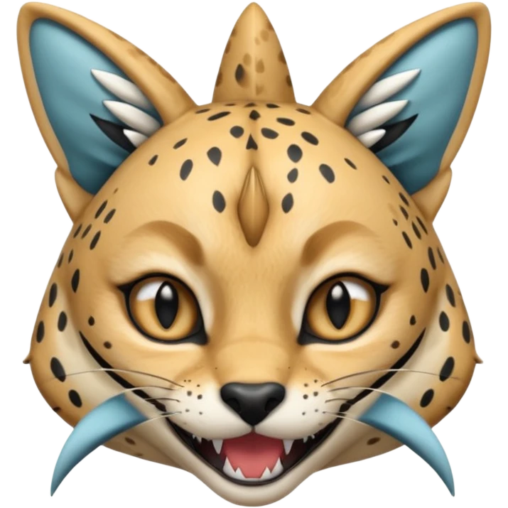 Wearing shark hood serval meme eye wink emoji