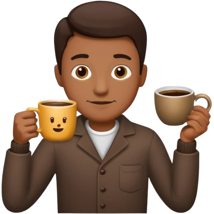 man, hold a cup of coffee emoji