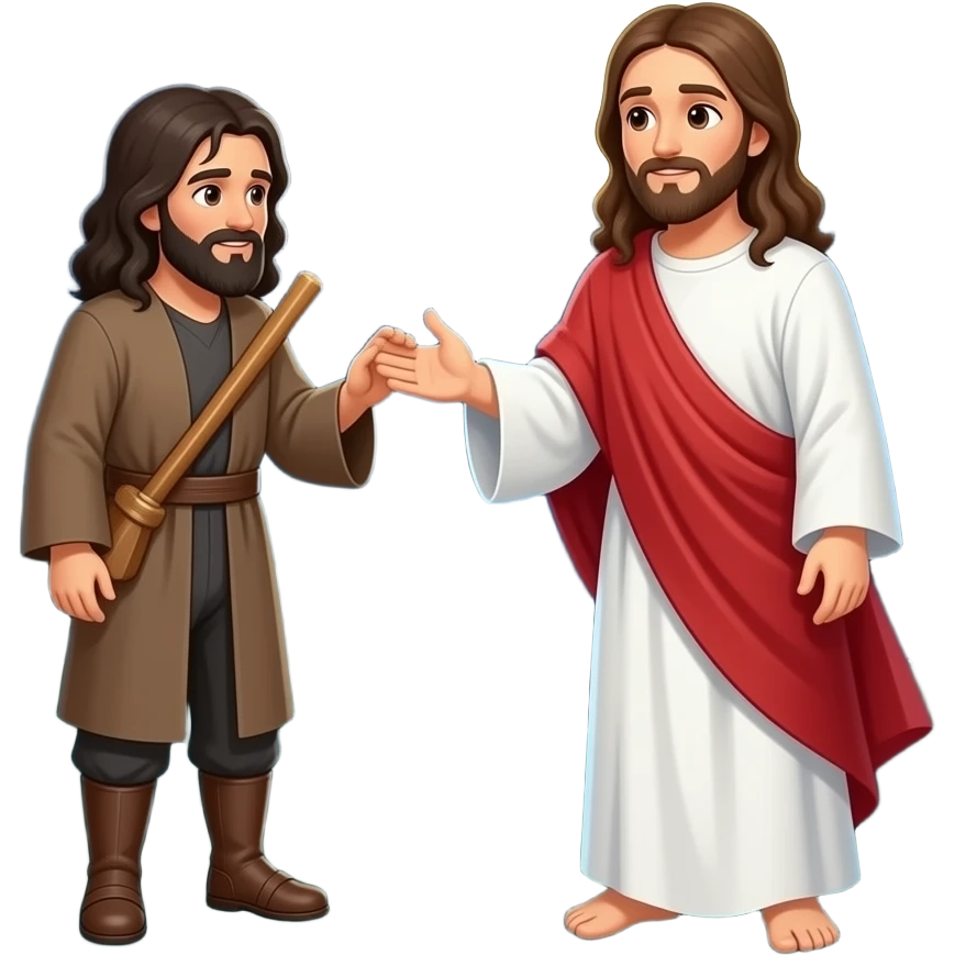 Judas betraying Jesus at night emoji