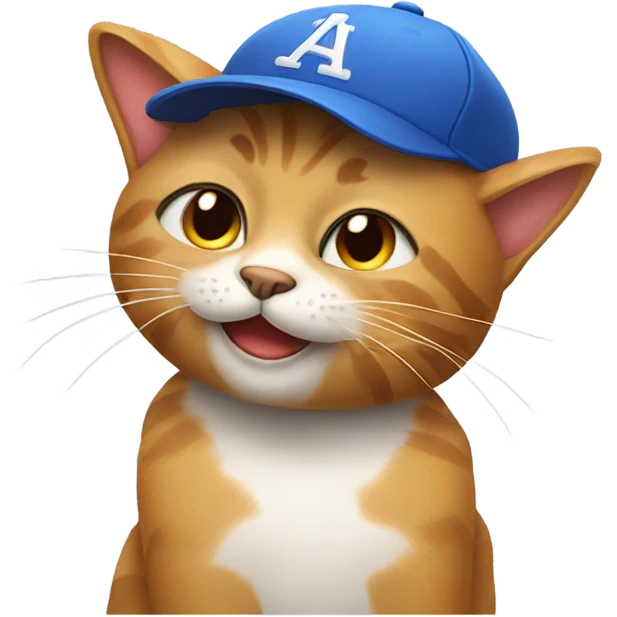 cat wearing a baseball hat emoji