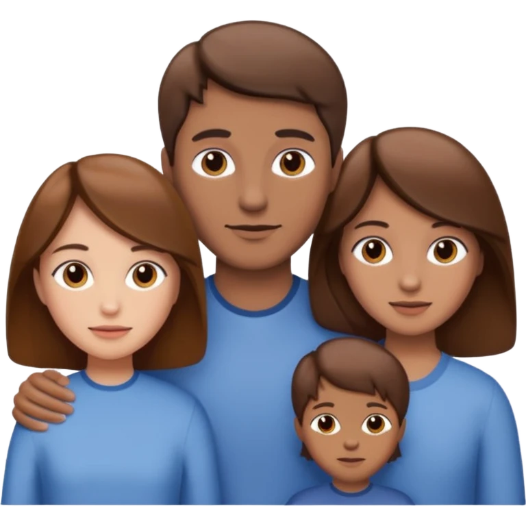 family aill white / browm hair emoji