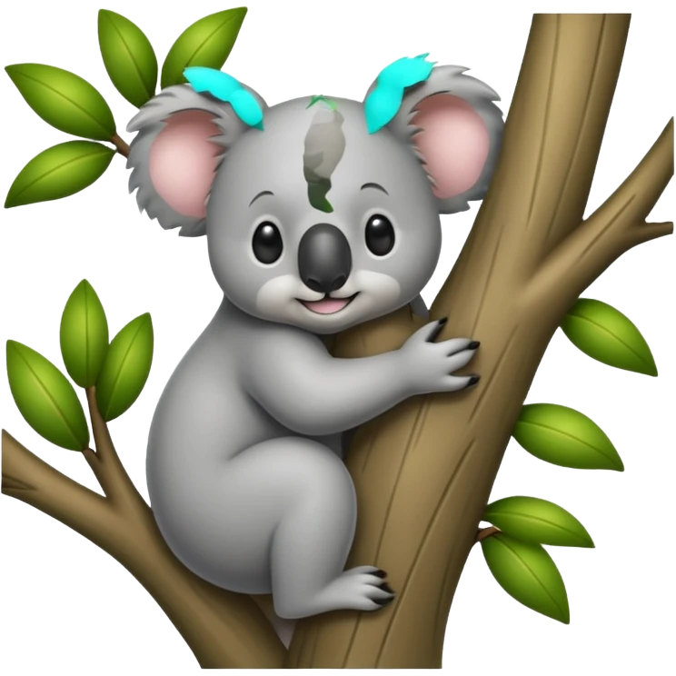 Koala and tree hugging each other  emoji