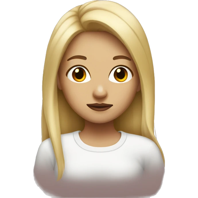 blonde girl with a snotty nose emoji
