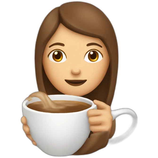 woman swimming in a cup full of coffee emoji