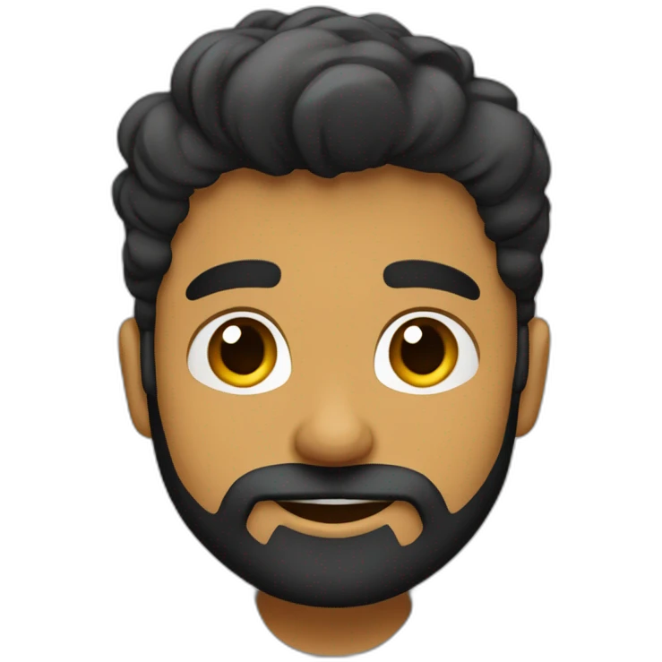 Joven con barba corta diciendo hola emoji