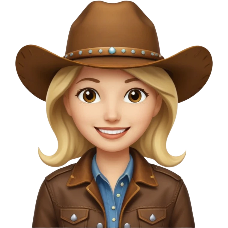 cowgirl with cowgirl hat smiling emoji