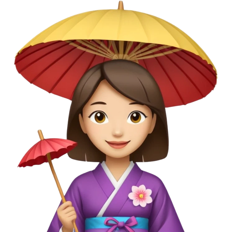 Japanese Princess  with paper umbrella emoji