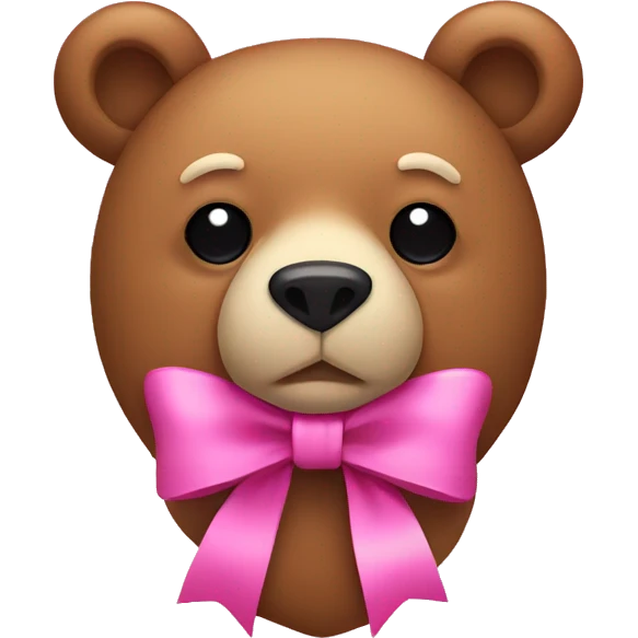 Bear with bow in pink  emoji