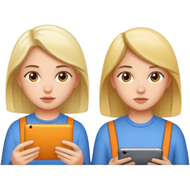 TWO GIRLS DOING A PROJECT PROFESSIONAL emoji